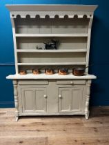 19th C. painted pine dresser {185cm H x 154cm W x46cm D}