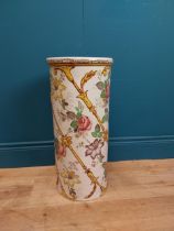 Decorative ceramic stick stand. {57 cm H x 26 cm Dia.}.