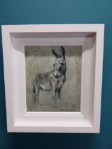 Con Campbell The Donkey framed oil on board. {29 cm H x 24 cm W}.