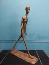 Exceptional quality contemporary bronze sculpture The Wandering Man. {102 cm H x 68 cm W x 21 cm