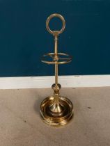Good quality Victorian brass stick stand {73 cm H x 38 cm Dia.}.