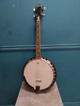 Bridge 17 Fret 4 string Banjo {86 cm H x 34 cm W x 10 cm D}.