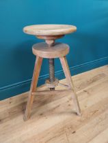 Early 20th C. pine revolving artist's stool of large proportions. {72 cm H x 51 cm Dia.}.
