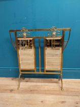 Good quality Edwardian brass fire screen. {64 cm H x 62 cm W x 16 cm D}.