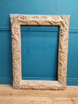 Large highly carved pine picture frame. {120 cm H x 90 cm W x 8 cm D}.