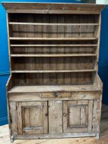 19th C. Irish pine dresser {204cm H x 114cm W x 45cm D}