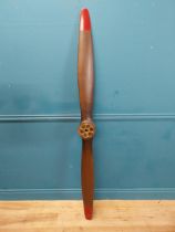 Wooden propellor. {187 cm H x 20 cm W x 10 cm D}.