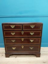Georgian mahogany chest of drawers with two short drawers over three long drawers and brass handles.