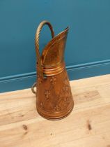 Early 20th C. brass and copper coal bucket {54 cm H x 28 cm Dia}.