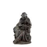 EMILE-FRANCOIS CHATROUSSE. Bronze sculpture "WOMAN READING"
