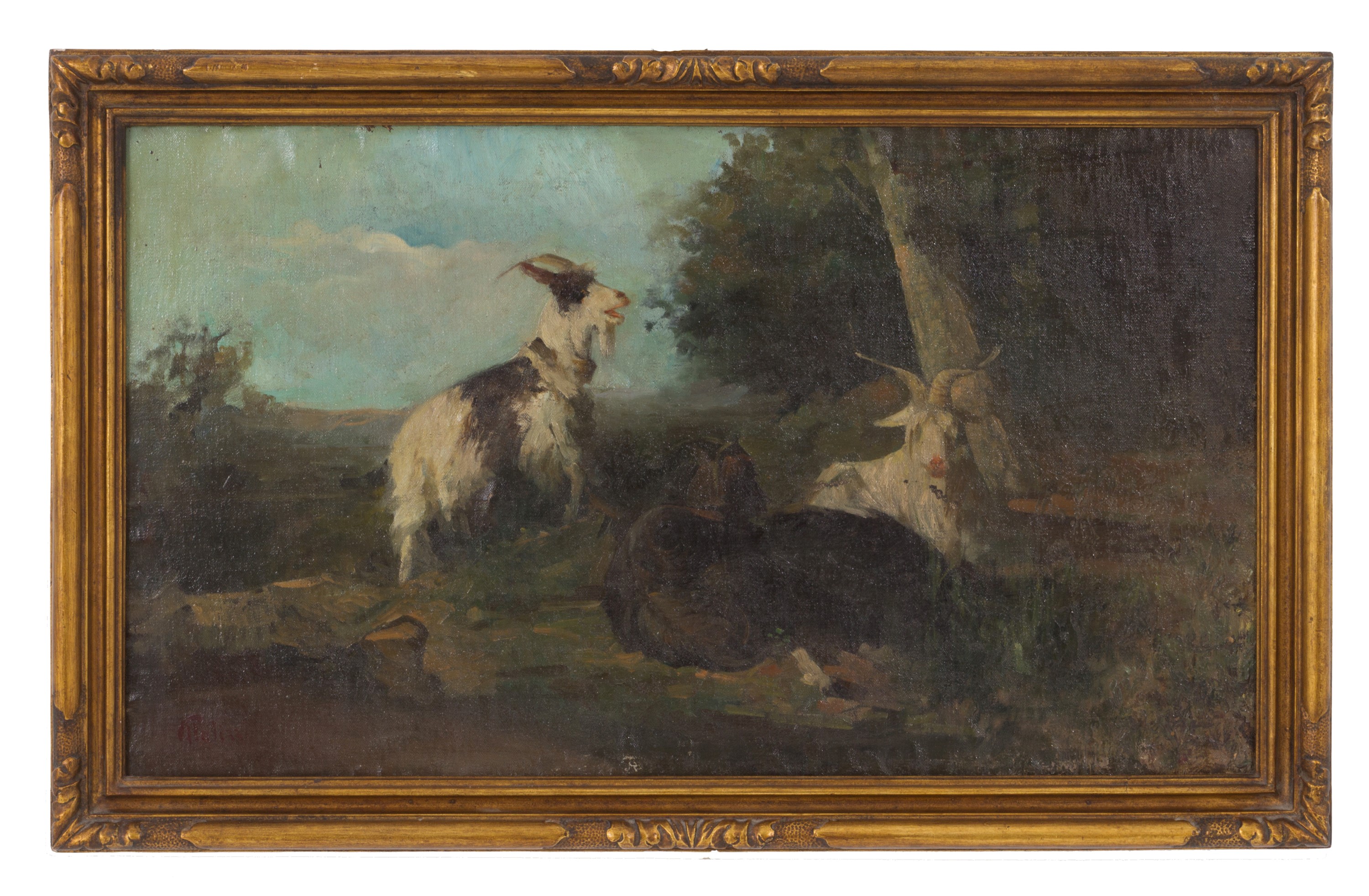 GIUSEPPE PALIZZI . Painting "GOATS"