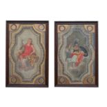 Pair of large paintings "GIUNONE" and "MINERVA"