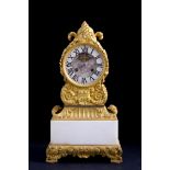 Table clock in bronze and marble