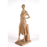 ENRICO MAZZOLANI (Attr.). Terracotta sculpture "FEMALE FIGURE"