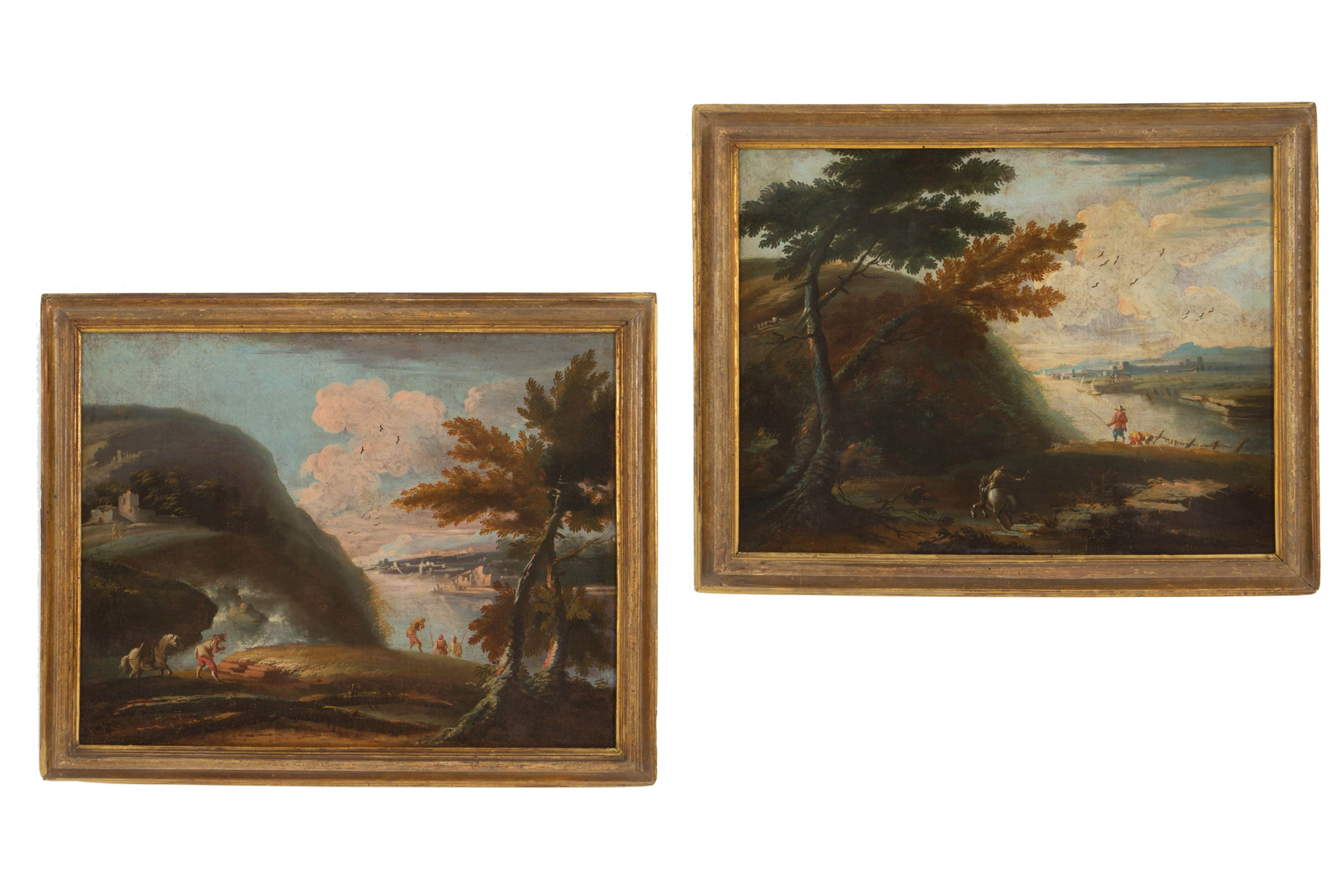 Pair of paintings ''RIVER LANDSCAPES''