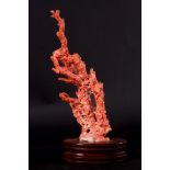 Sculpture "BRANCH WITH SQUIRRELS" in coral