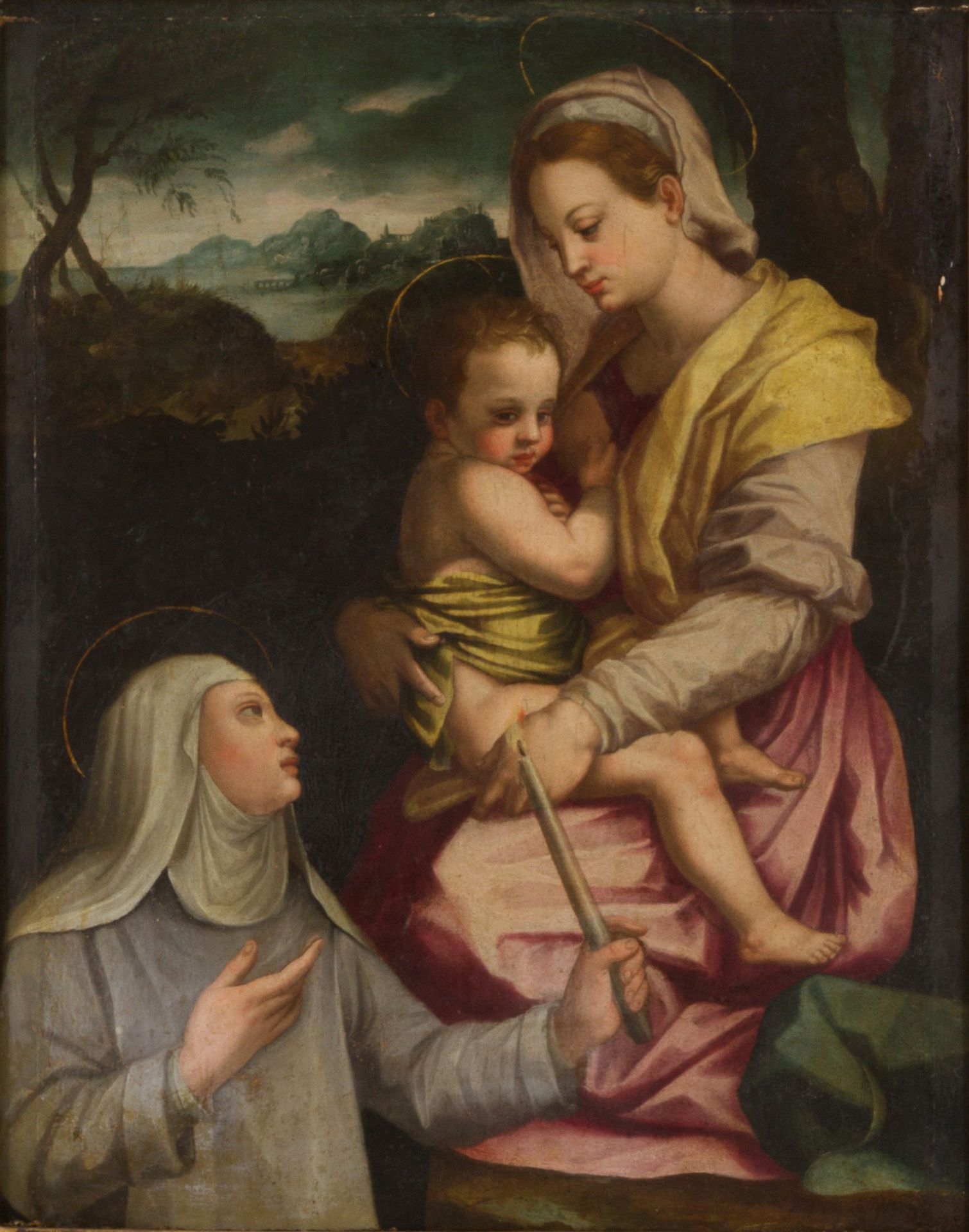 Painting "MADONNA WITH CHILD AND SAINT" - Bild 2 aus 8