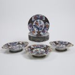 English Ironstone Dessert Service, mid-19th century, plates diameter 9 in — 22.8 cm (11 Pieces)