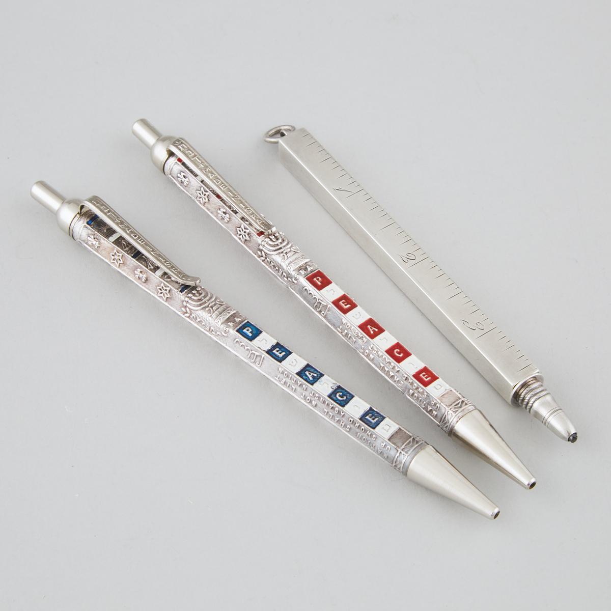 American Silver Extending 12-Inch Ruler Propelling Pencil, Edward Todd & Co., New York, N.Y., and Tw