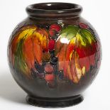 Moorcroft Flambé Grape and Leaf Vase, 1930s, height 6 in — 15.3 cm