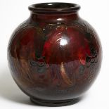 Moorcroft Flambé Grape and Leaf Vase, dated 1946, height 10.4 in — 26.5 cm