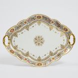 'Sèvres' 'Service de Chasse de Fontainebleu' Two-Handled Tray, c.1900, length 17.5 in — 44.5 cm