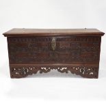 Large German Carved Oak Coffer Chest, 19th century, 29 x 59 x 21.5 in — 73.7 x 149.9 x 54.6 cm