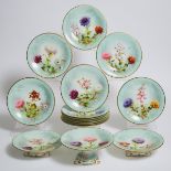 Grainger & Co. Worcester Botanical Dessert Service, c.1875-80, plate diameter 9.4 in — 23.8 cm (15 P