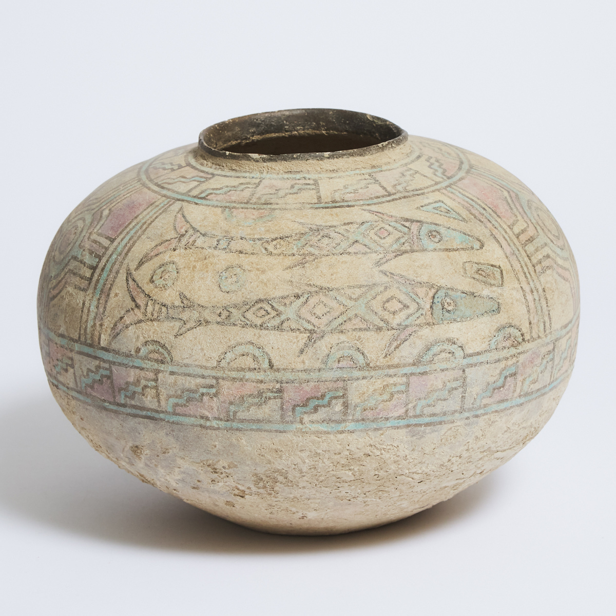 Indus Valley Civilization Polychromed Pottery Jar, Mehrgarh, 2600-2000 BC, height 8.6 in — 21.8 cm, - Image 3 of 4