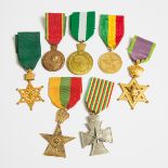 Seven Imperial Ethiopian Medals, mid 20th century, largest diameter 1.6 in — 4 cm