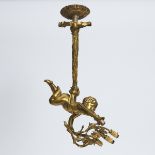 Belle Epoque Gilt Bronze Hanging Light Fixture, early 20th century, height 22 in — 55.9 cm