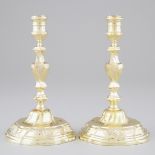 Pair of Danish Silver-Gilt Table Candlesticks, Anton Michelsen, Copenhagen, 1920, height 8.7 in — 22