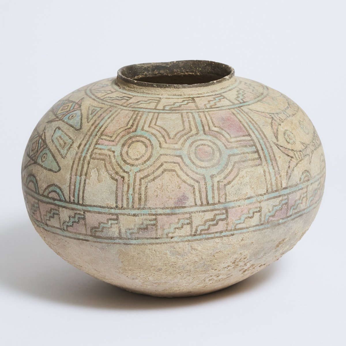 Indus Valley Civilization Polychromed Pottery Jar, Mehrgarh, 2600-2000 BC, height 8.6 in — 21.8 cm, - Image 2 of 4