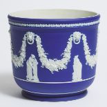 Wedgwood Large Blue Jasper-Dip Jardinière, late 19th century, height 9.1 in — 23.2 cm, diameter 10.2