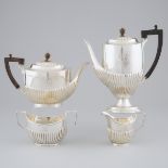 Edwardian Silver Tea and Coffee Service, Robert Pringle & Sons, London, 1909/10, coffee pot height 1