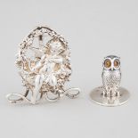 Two Edwardian Silver Place Card or Menu Holders, William Hutton & Sons, London, 1903, and Sampson Mo