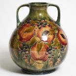 Macintyre Moorcroft Pomegranate Large Two-Handled Vase, dated 1911, height 12 in — 30.5 cm