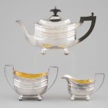 Late Victorian Silver Tea Service, Thomas Bradbury & Sons, London, 1899, teapot height 5.9 in — 15 c