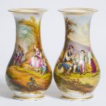 Pair of French Porcelain Vases, probably Paris, 19th century, height 13 in — 33 cm (2 Pieces)