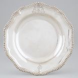 George III Irish Silver Soup Plate, Michael Homer, Dublin, 1789, diameter 9.4 in — 24 cm