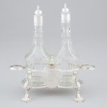 George II Silver and Cut Glass Two-Bottle Cruet, Samuel Wood, London, 1745, height 8 in — 20.4 cm