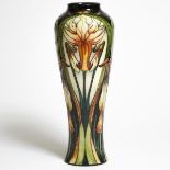 Moorcroft March Gold Vase, Rachel Bishop, 13/75, 2004, height 14.3 in — 36.3 cm