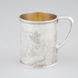 Victorian Scottish Silver Engraved Small Mug, Glasgow, 1871, height 3.3 in — 8.3 cm