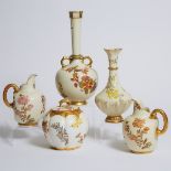 Group of Royal Worcester Porcelain, late 19th/early 20th century, largest height 13.5 in — 34.2 cm (