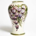 Moorcroft Wisteria Vase, dated 1913, height 8.9 in — 22.5 cm