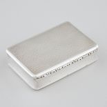 English Silver Rectangular Snuff Box, George Unite, Birmingham, 1926, length 3.3 in — 8.5 cm