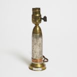 'The Shrapnel Stand' Artillery Shell Lamp, 1916, fixture height 9.3 in — 23.6 cm