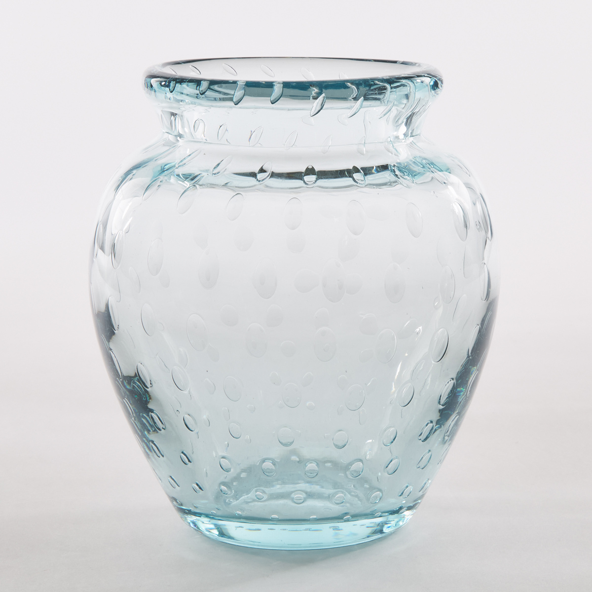 Daum Blue Glass Vase, 20th century, height 7.9 in — 20 cm