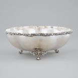 Mexican Silver Lobed Circular Bowl, Juvento Lopez Reyes, Mexico City, 20th century, height 3.6 in —