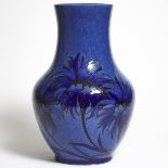 Moorcroft Powder Blue Cornflower Large Vase, dated 1928, height 16.2 in — 41.2 cm